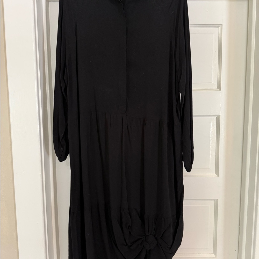 H&M Black Asymmetrical Women's Baggy Boho Dress Sz Med Like new